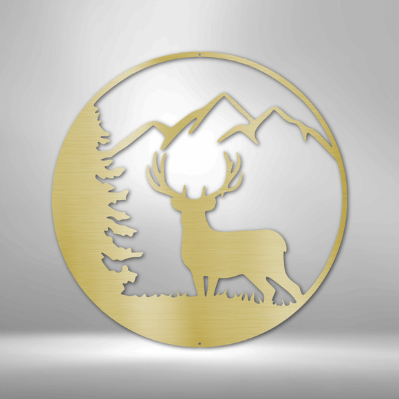 Graceful Deer Steel Sign Laser Cut Powder Coated Home & Office Metal Wall Decor